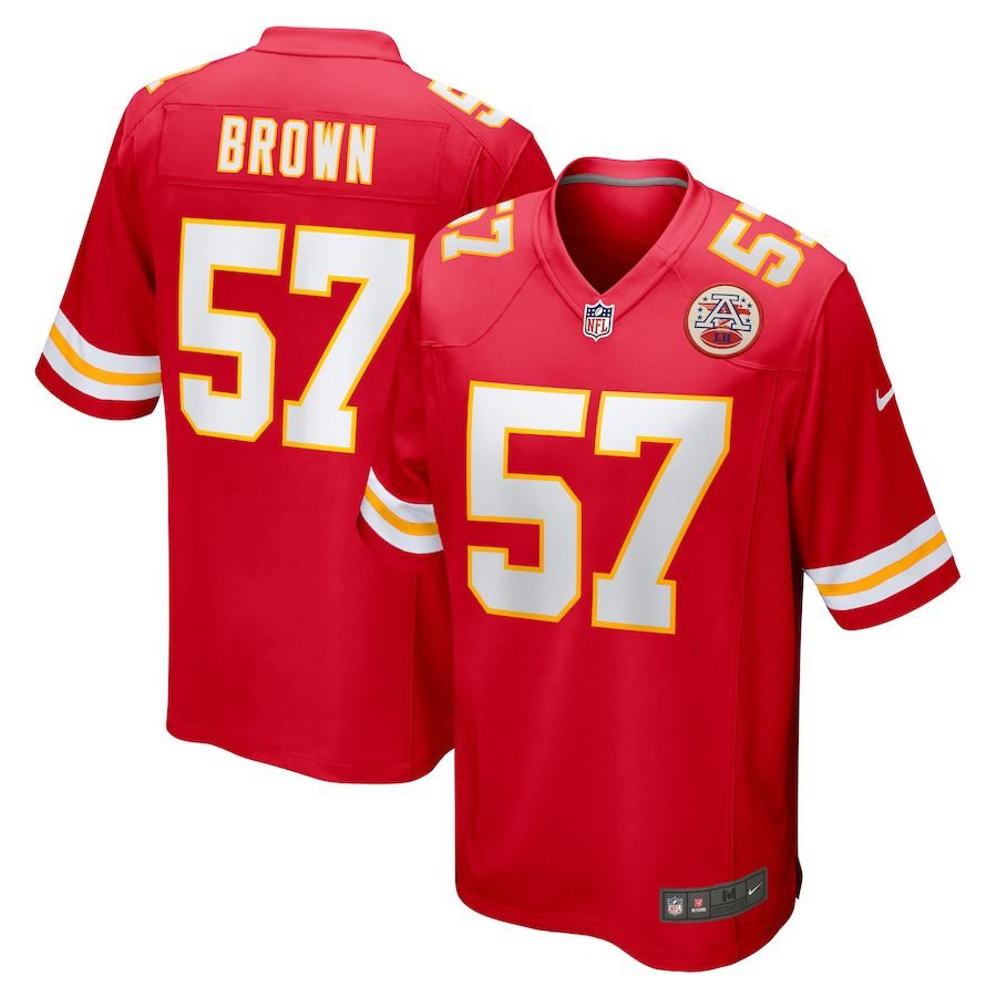 Men Kansas City Chiefs #57 Orlando Brown Nike Red Game NFL Jersey->kansas city chiefs->NFL Jersey